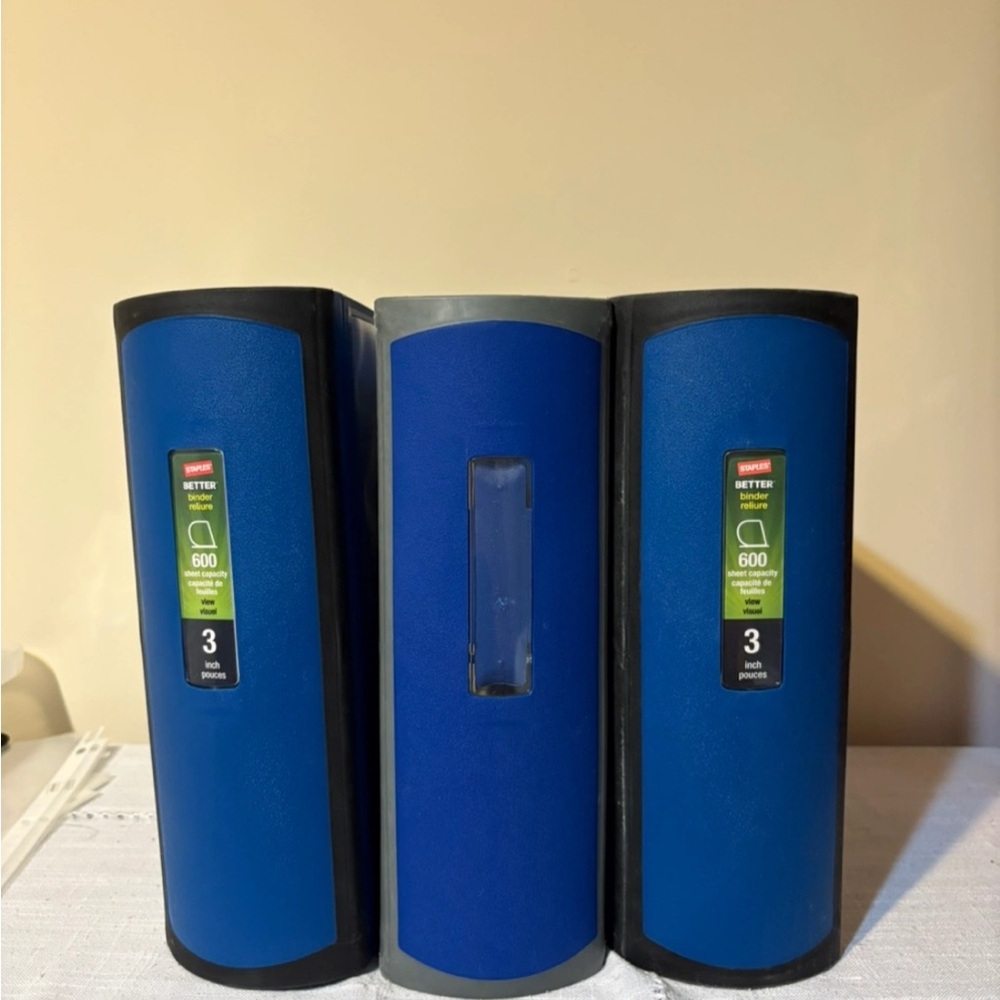 Blue 3-Ring Binders Set